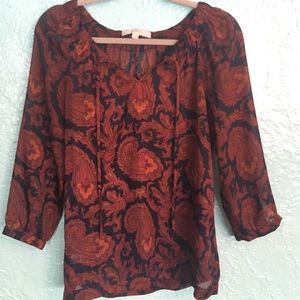 Ann Taylor Loft Paisley Blouse XS